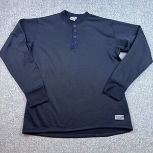 EMS Bergelene‎ Polartec 100 Fleece Henley Made USA Mens Large Black